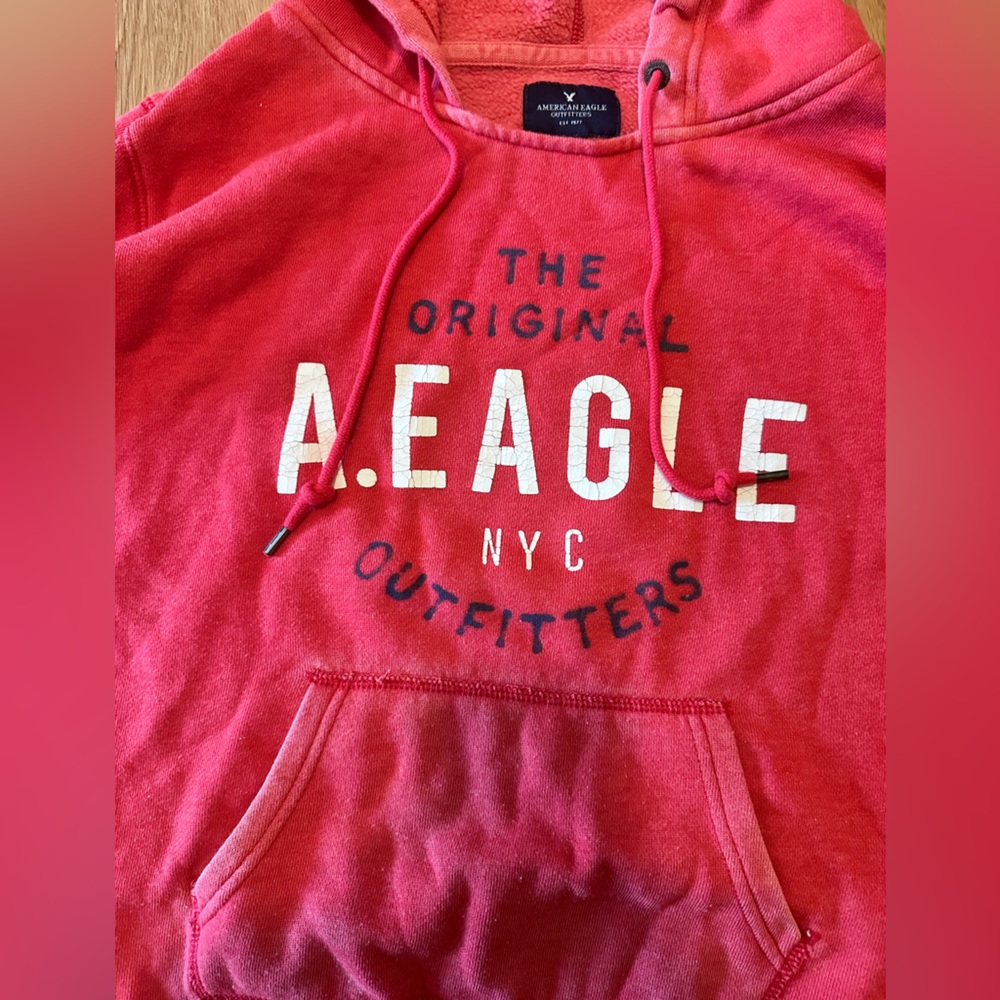 American Eagle Outfitters Red Hoodie Sweatshirt Vintage Aerie - Picture 2 of 5